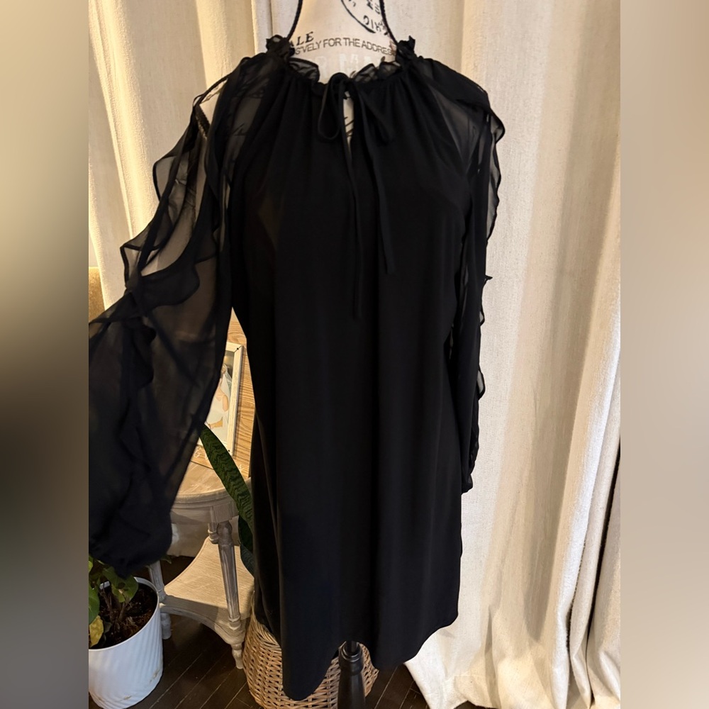 MSK Black Dress with Sheer Details
